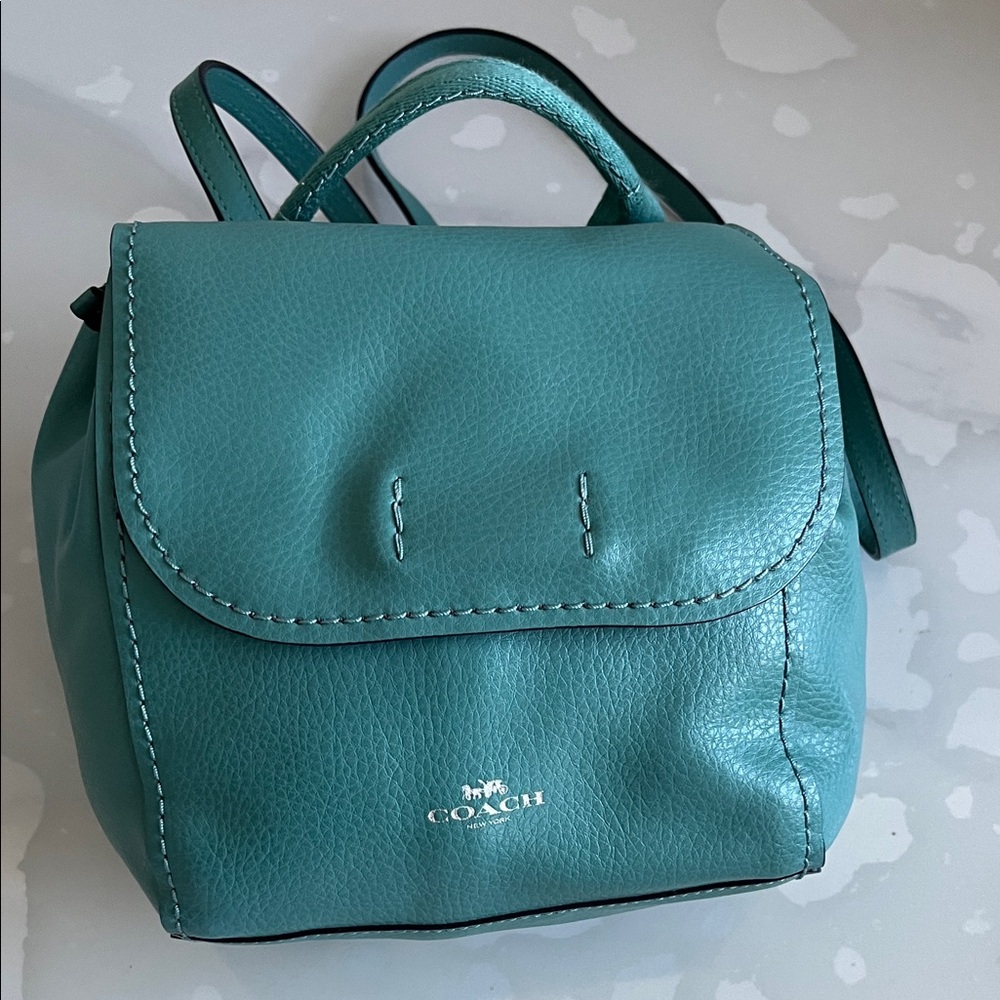 Coach Turquoise Leather Backpack